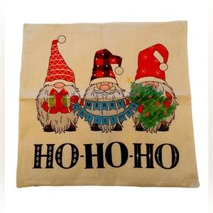 THREE SANTAS MERRY CHRISTMAS THROW PILLOW COVER 17” X 17.5” Holiday Home Decor